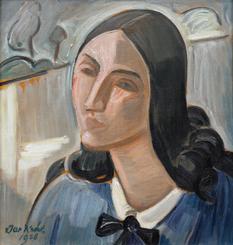 Jaroslav Král - Young Woman in Blue Dress