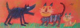 Adolf Born - Angry Dog ​​and Calm Cats