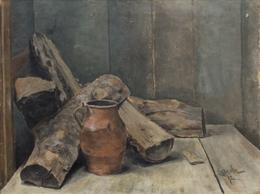 Otakar Lebeda - Still Life with Logs