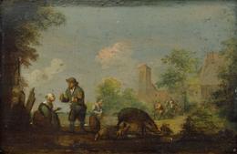 Norbert Grund - Landscape with Villagers