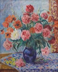Vincenc Beneš - Peonies and Poppies