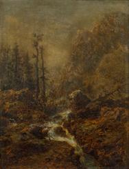 August Bedřich Piepenhagen - Horská krajina s bystřinou
