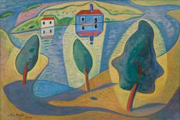 Jaroslav Král - Landscape with Blue House