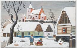 Josef Lada - Winter Village Square 