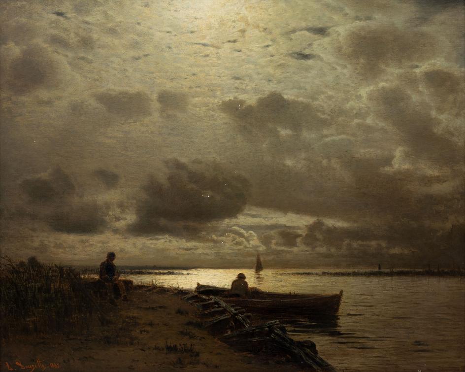 Louis Douzette - Fishermen on a Lake
