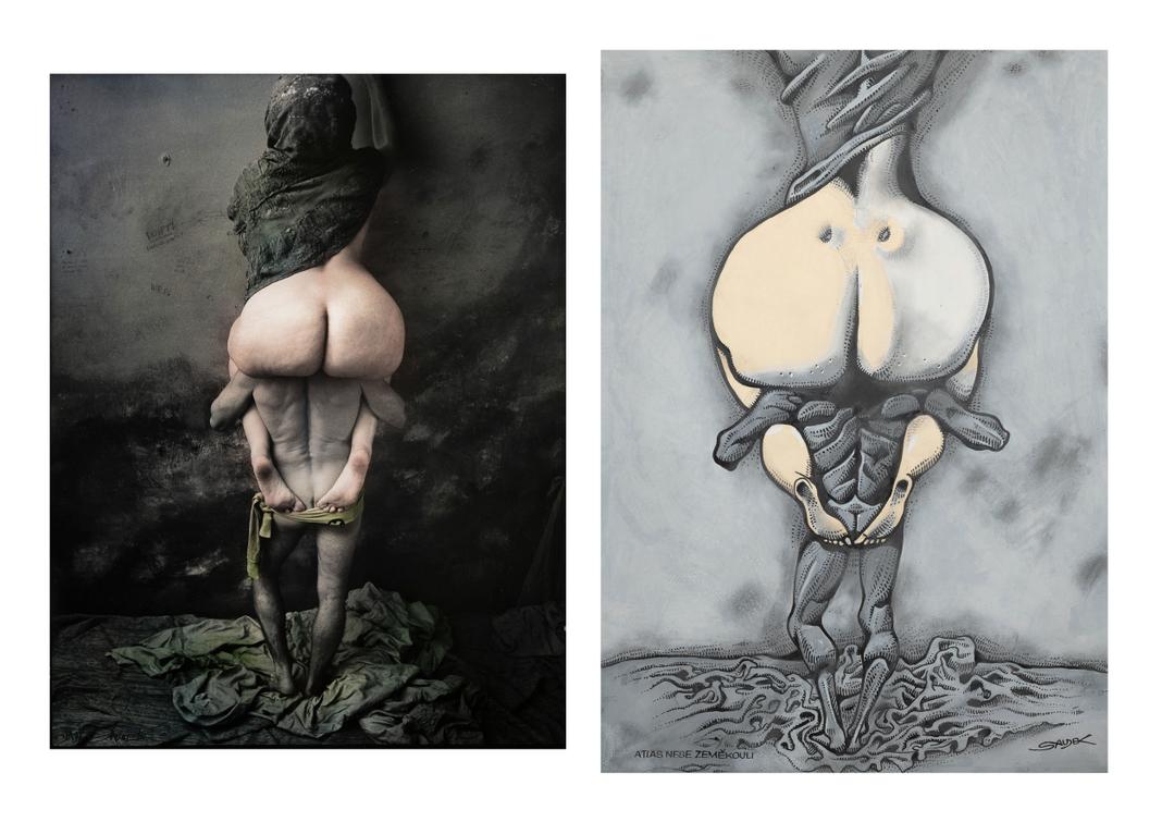 Kája Saudek, Jan Saudek - Soubor dvou děl: Atlas nese zeměkouli a Břemeno