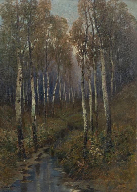 Josef Ullmann - Birch Trees by the Stream