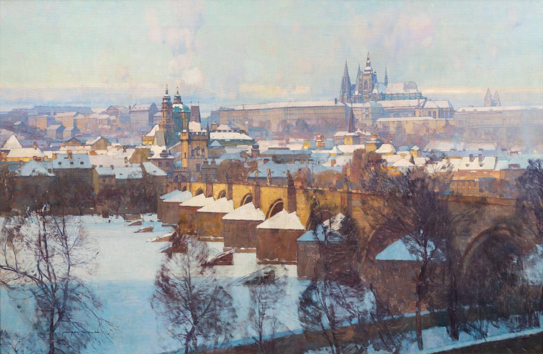 Jaroslav Šetelík - Zimní pražské panorama