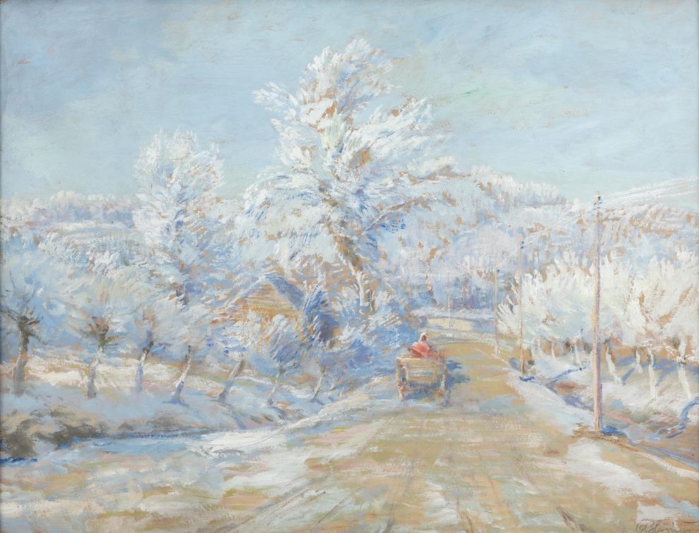 Oldřich Blažíček - Winter Landscape with a Cart
