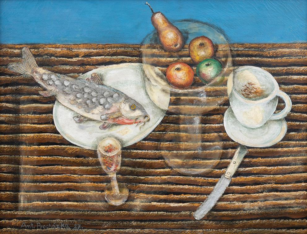 Antonín Procházka - Glass Tray and a Fish