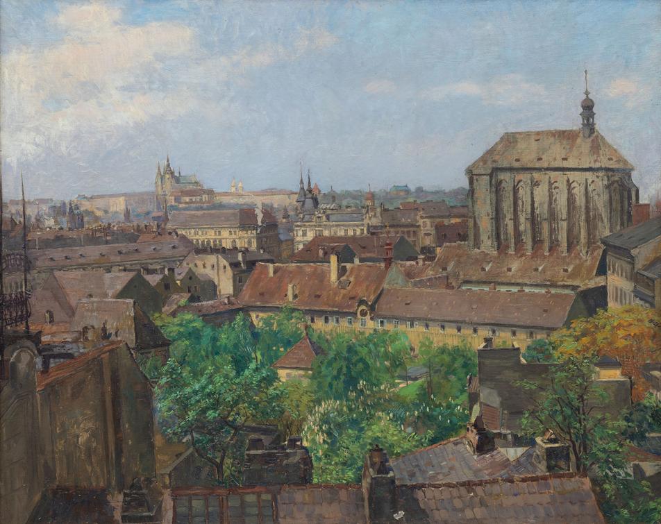 Gustav Macoun - Praha od Františkánské zahrady