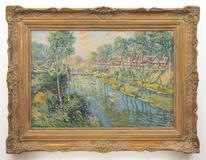 Václav Radimský - Riverside Landscape with Footbridge - Photo 2