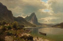 Adolf Chwala - Jezero Mondsee s pohledem na Dračí skálu - Photo 1