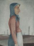 Vlastimil Beneš - Soubor čtyř akvarelů (Švadlena, Žena v poli, Houpačky, Kombajn) - Photo 5