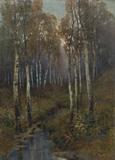 Josef Ullmann - Birch Trees by the Stream - Photo 1