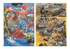Michael Rittstein - Jak pejsek s kočičkou myli podlahu  (diptych podle J. Čapka) - Photo 1